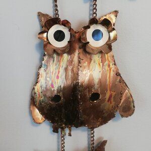 Vintage Nobody's Perfect Copper Owl Wall Hanging Art